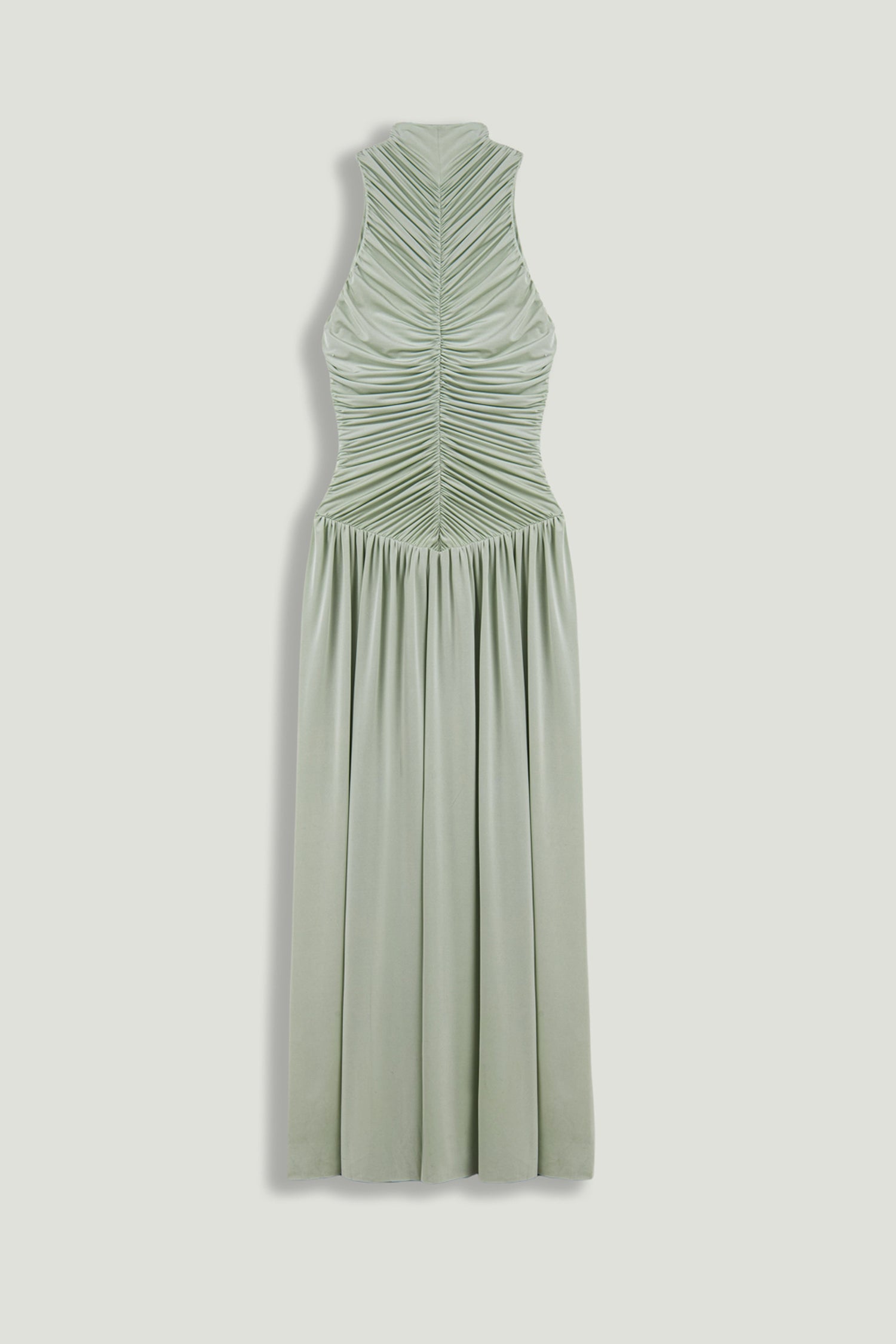 Draped High-Neck Maxi Dress