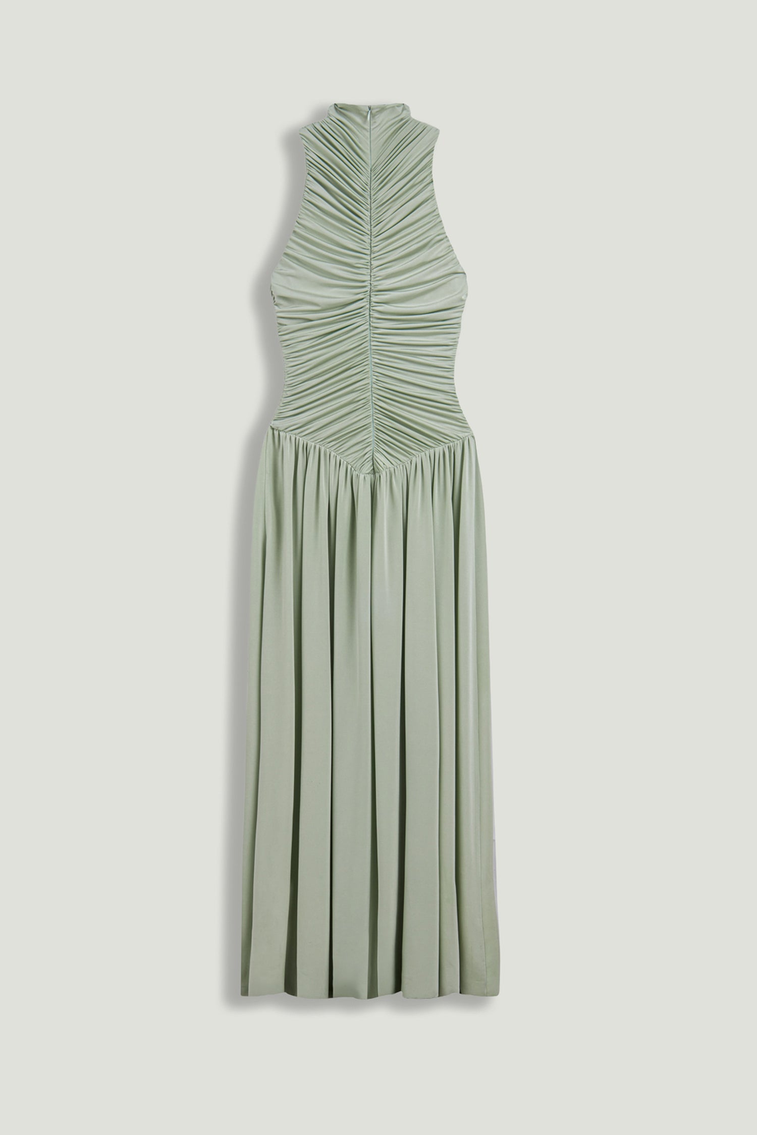Draped High-Neck Maxi Dress