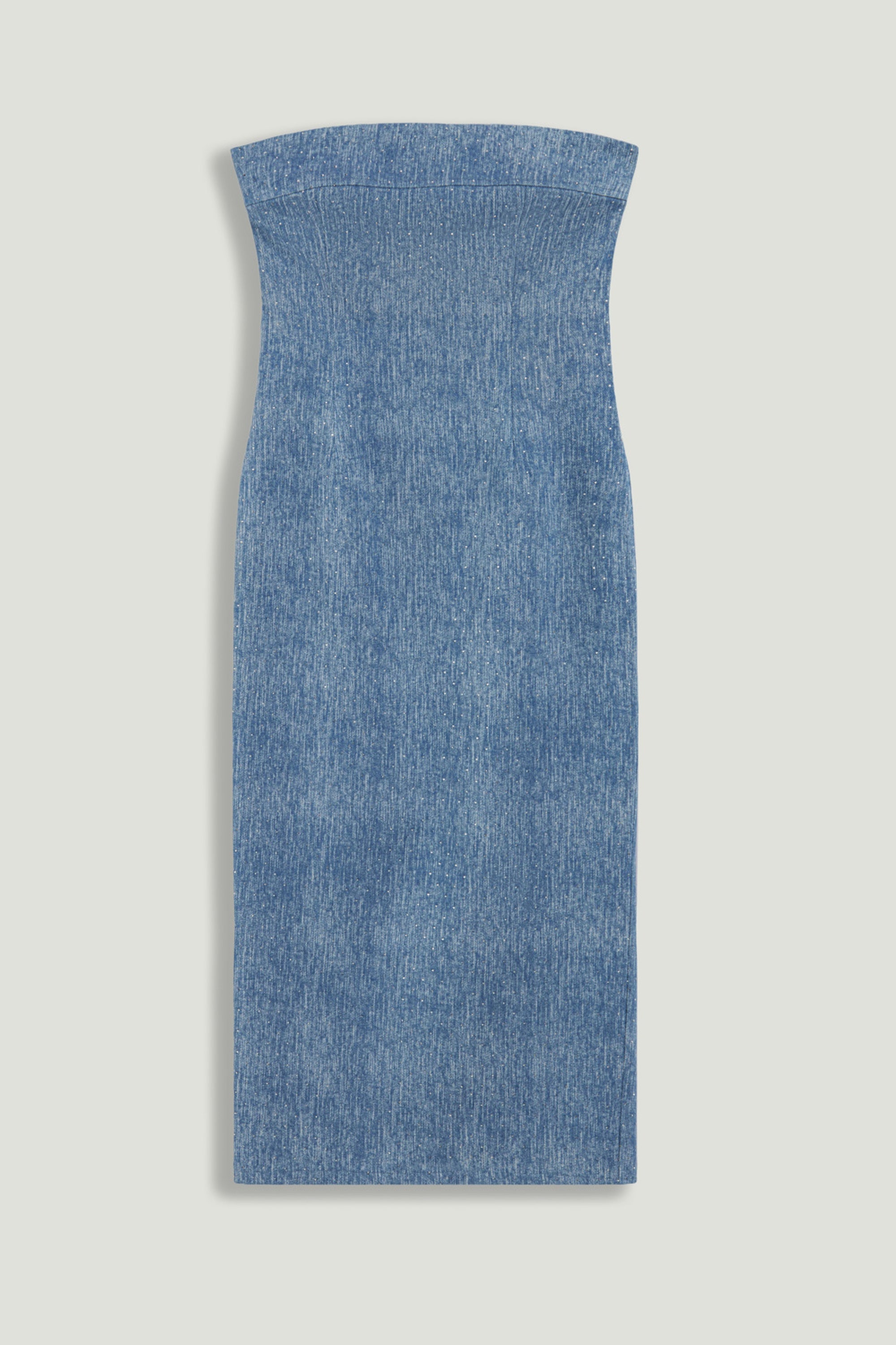Stone Detail Strapless Midi Dress