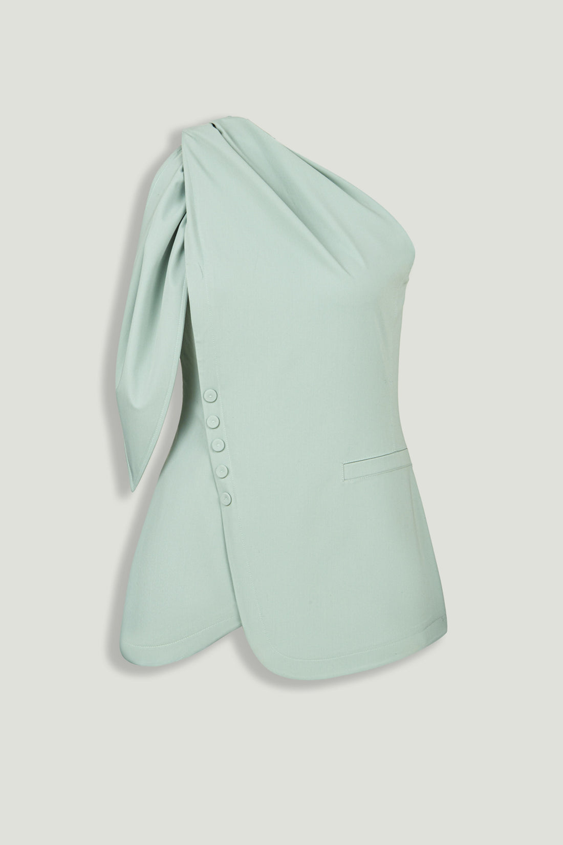 Detailed Shoulder Tie Blouse