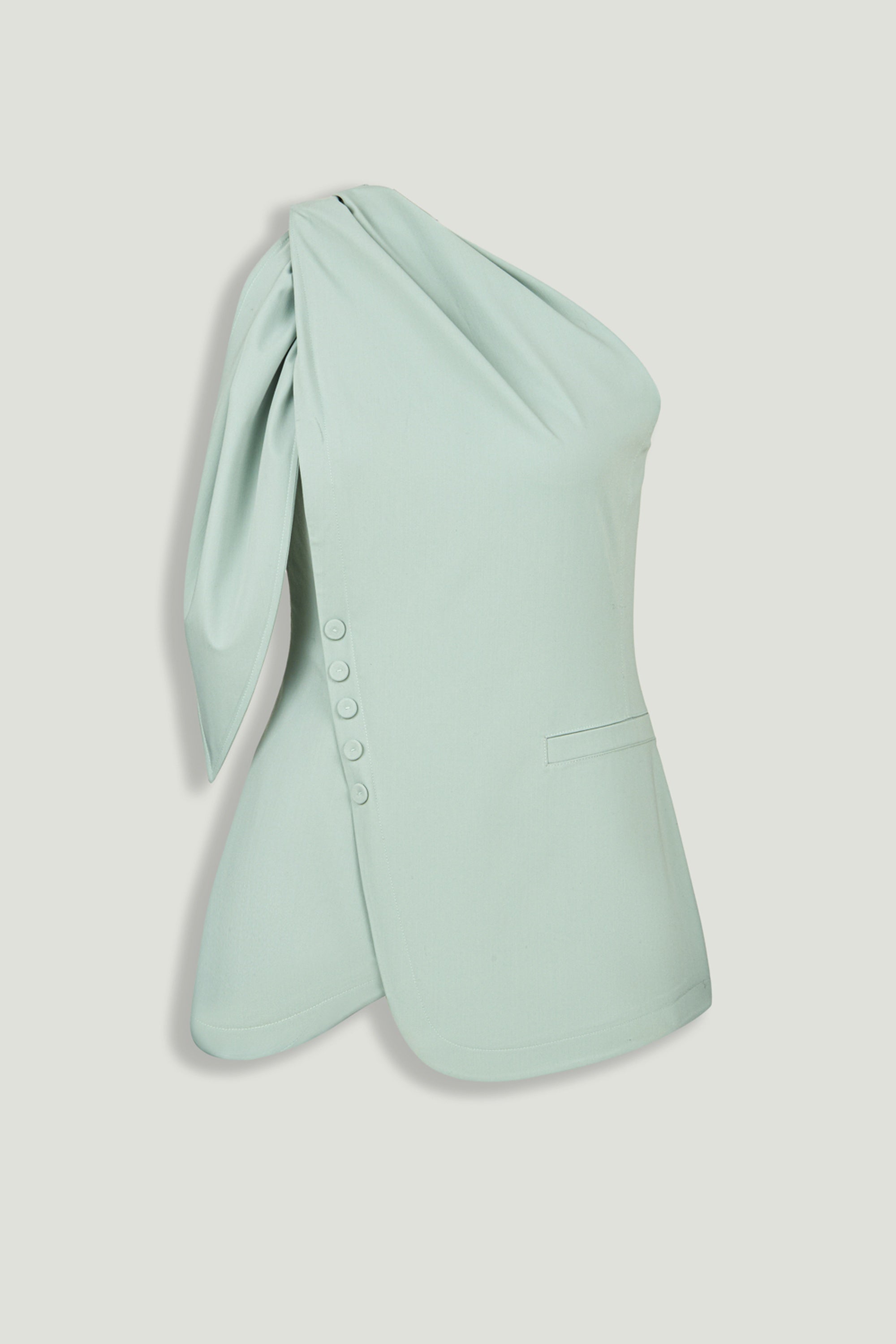 Detailed Shoulder Tie Blouse