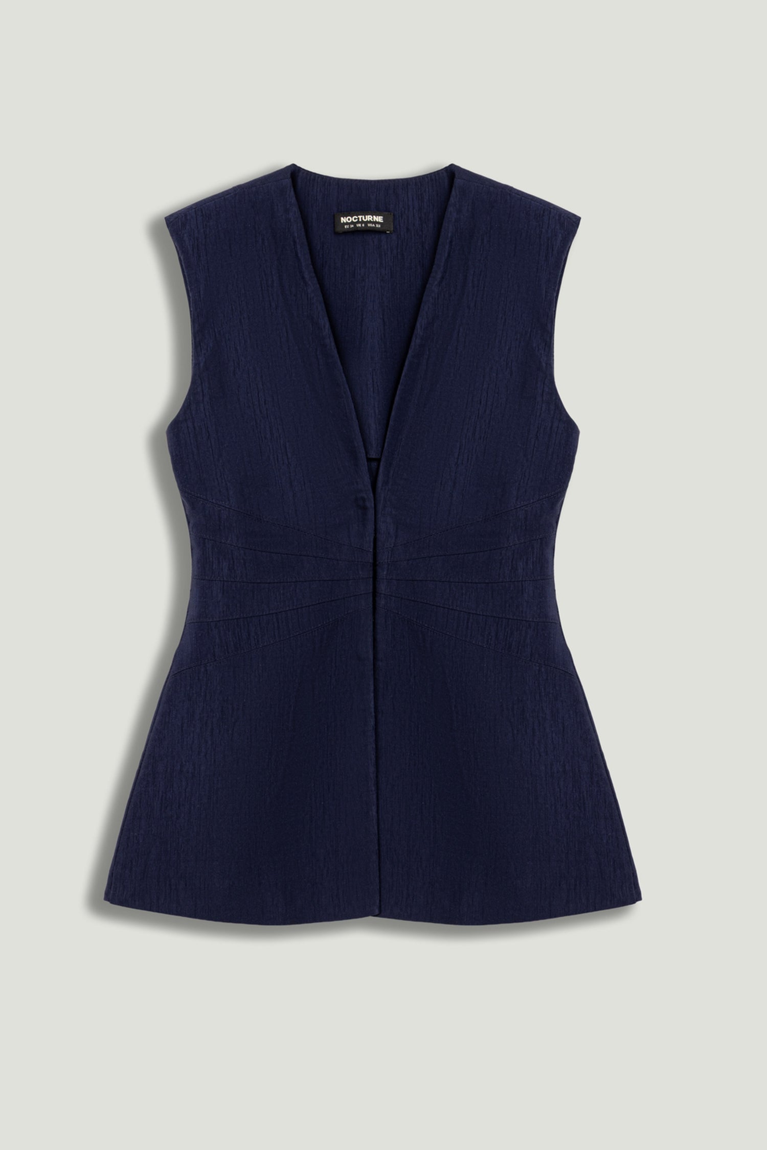 Padded Shoulder V-Neck Structured Vest