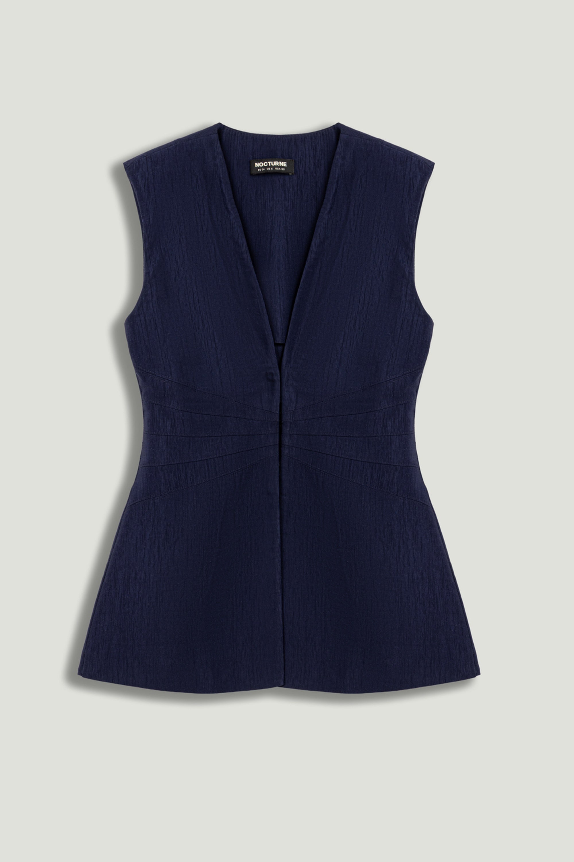 Padded Shoulder V-Neck Structured Vest