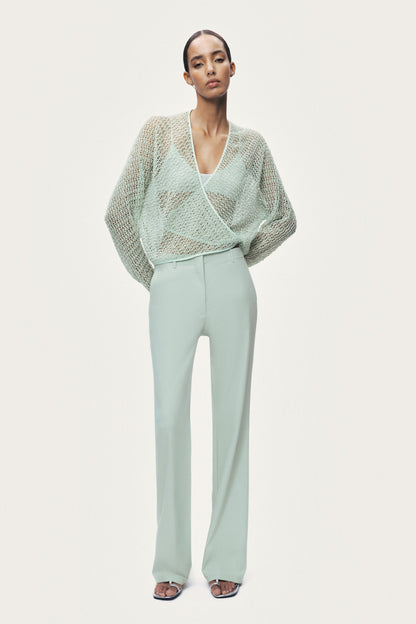 Wrap Mesh Blouse