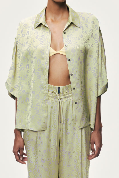 Printed Wide-Leg Trousers