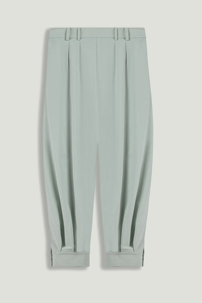 Draped High-Waist Harem Trouser