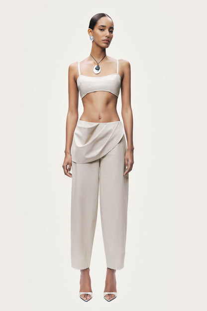 Draped Waist Detail Trousers