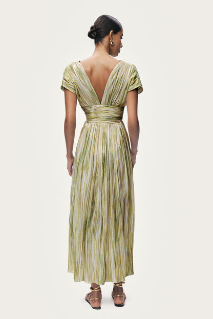 Printed Wrap Midi Dress