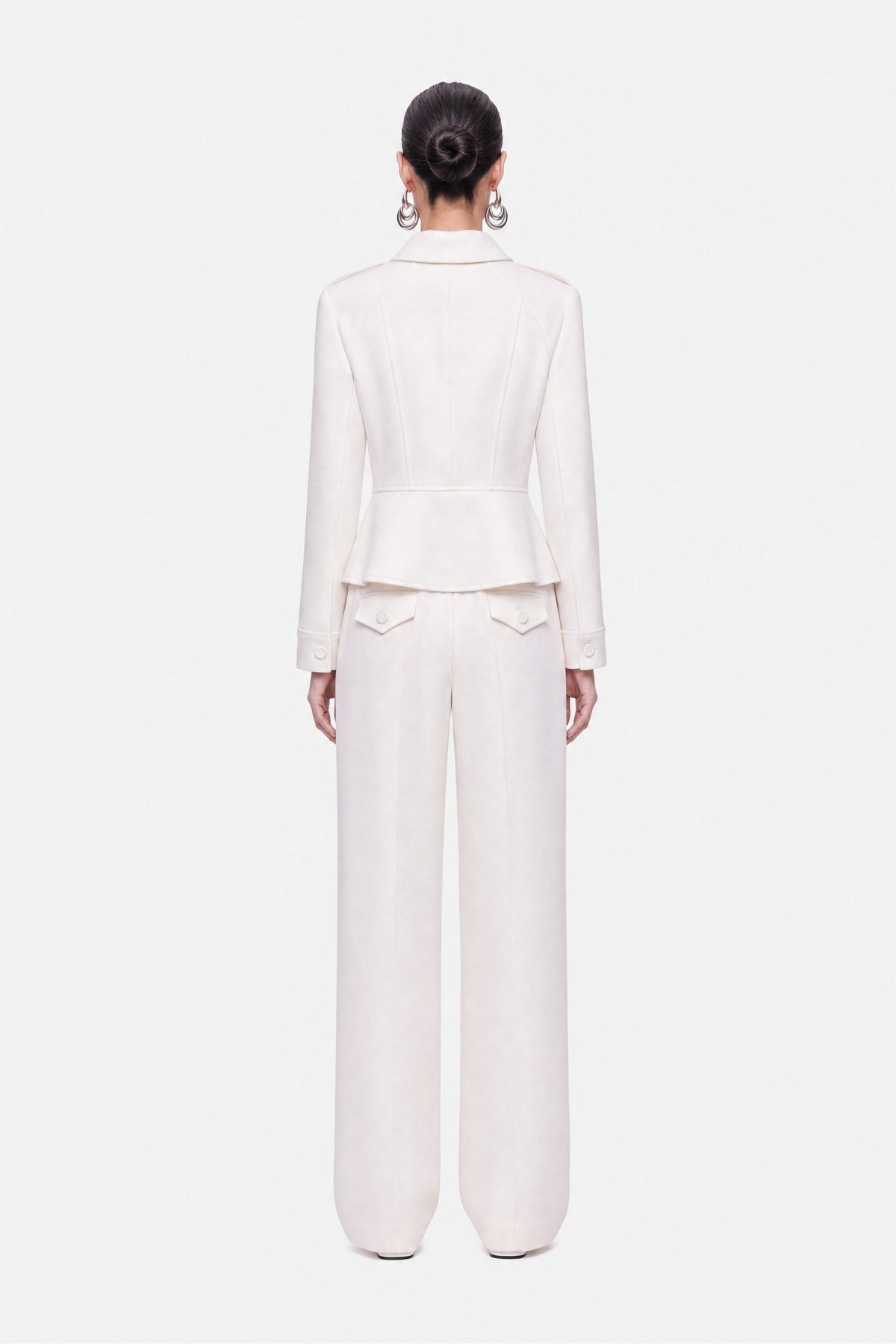 Double Pleat Wide Leg Trousers
