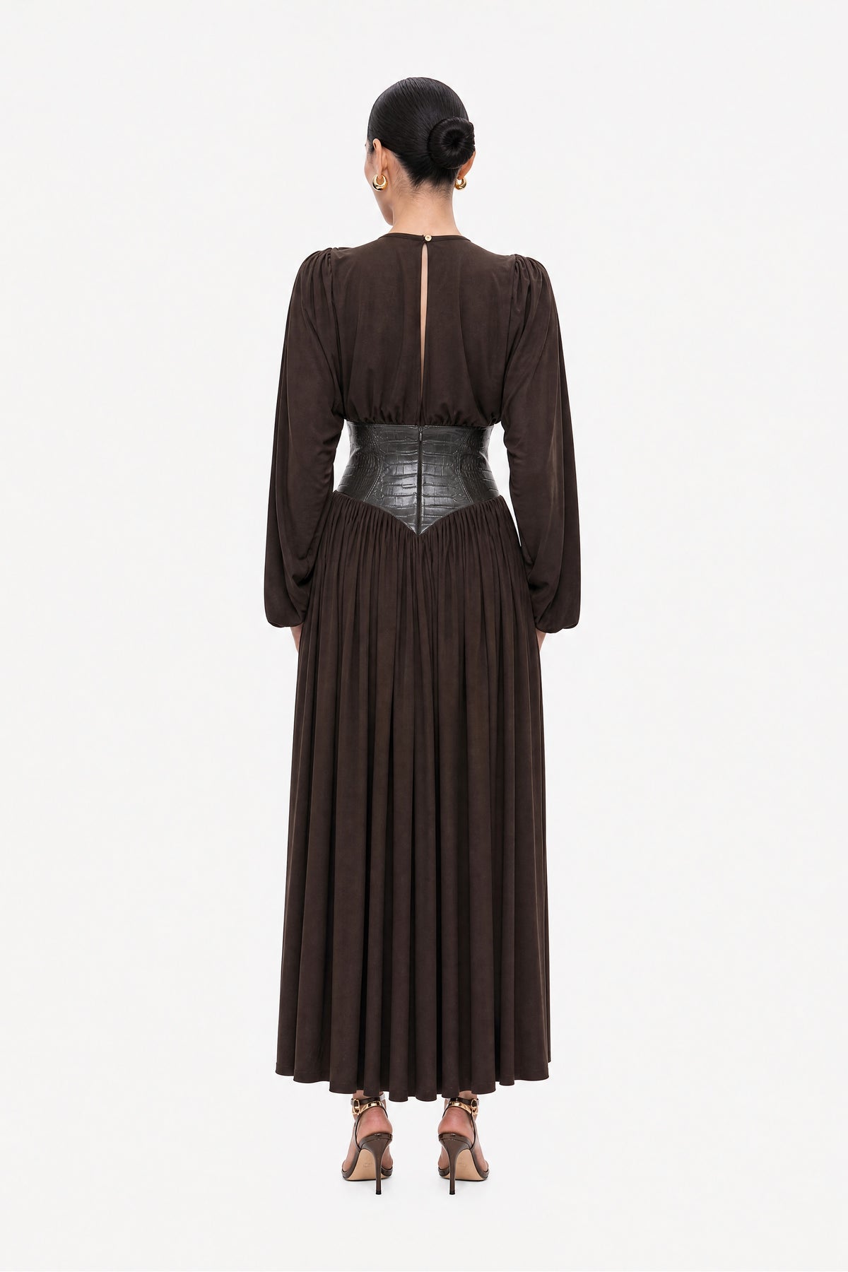 Leather Corset Maxi Dress