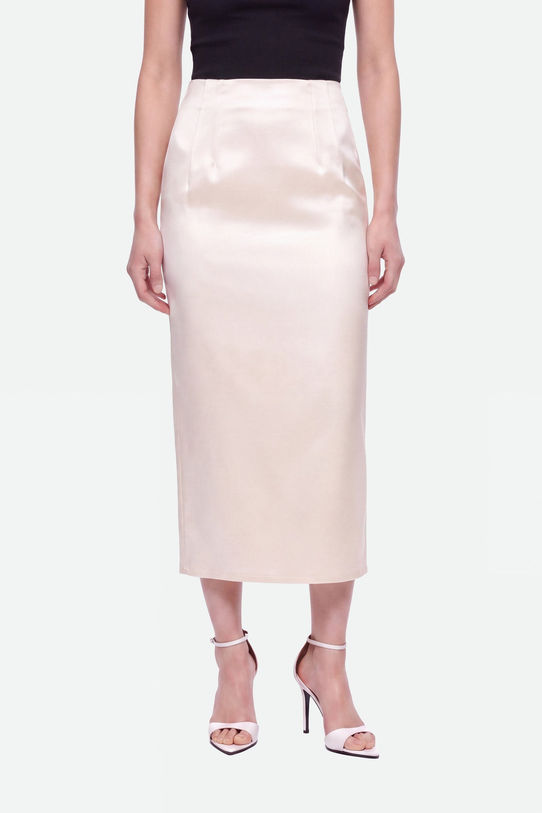 Pleat-Detail Pencil Skirt
