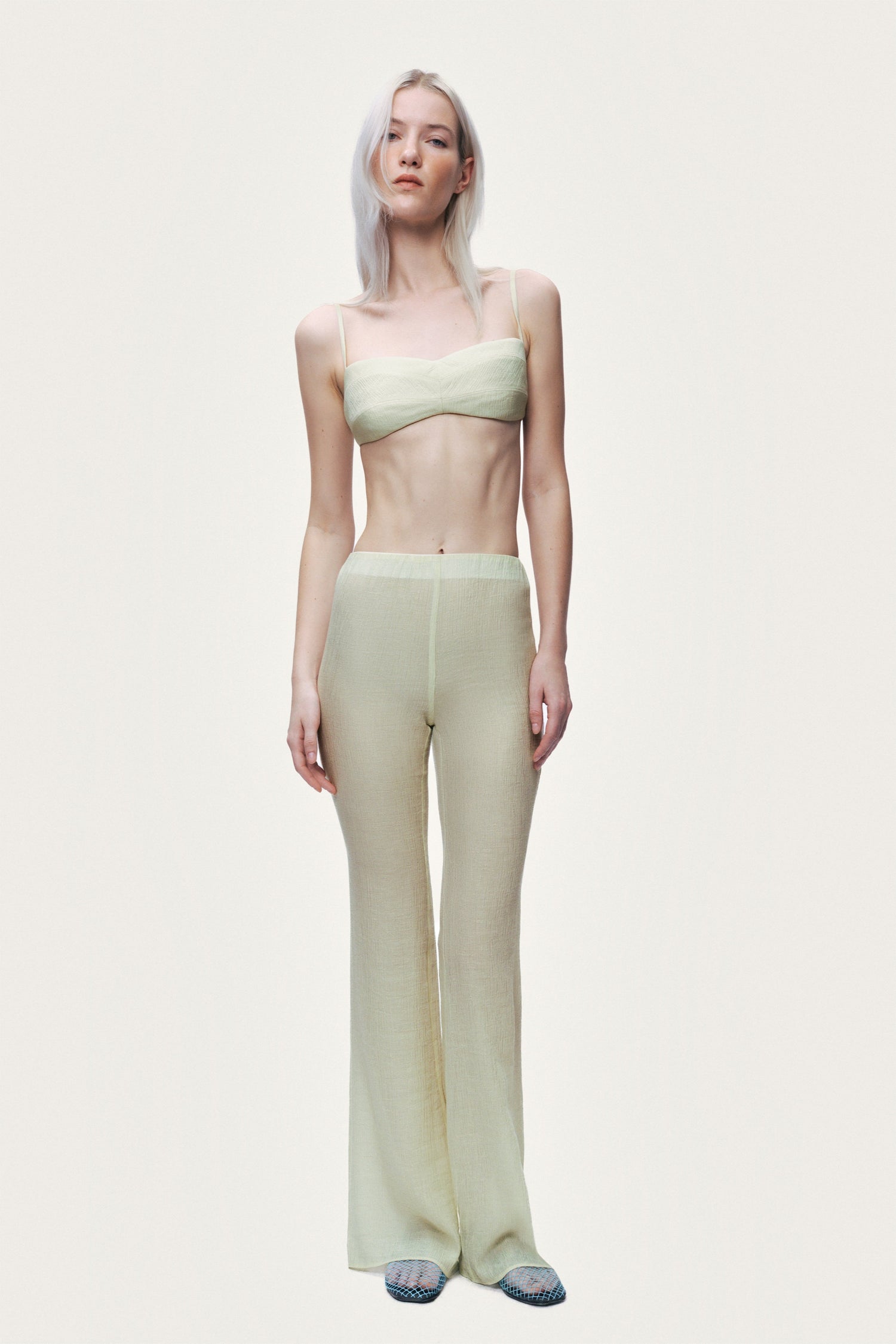 High-Waist Flare Trousers