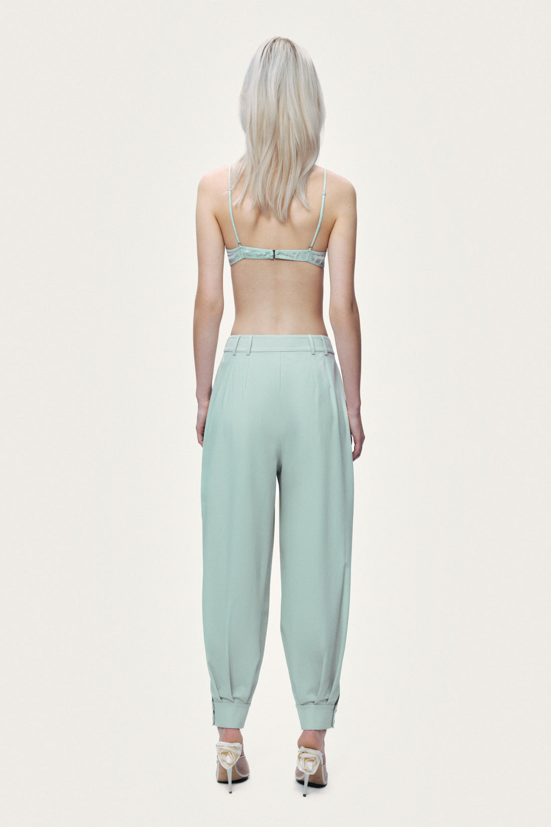 Draped High-Waist Harem Trouser
