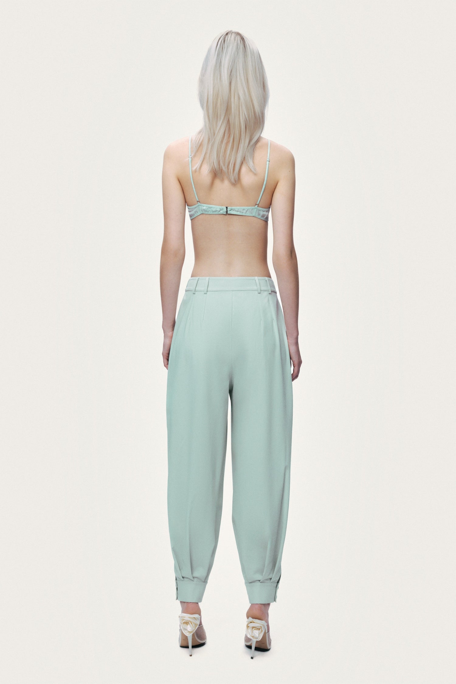 Draped High-Waist Harem Trouser