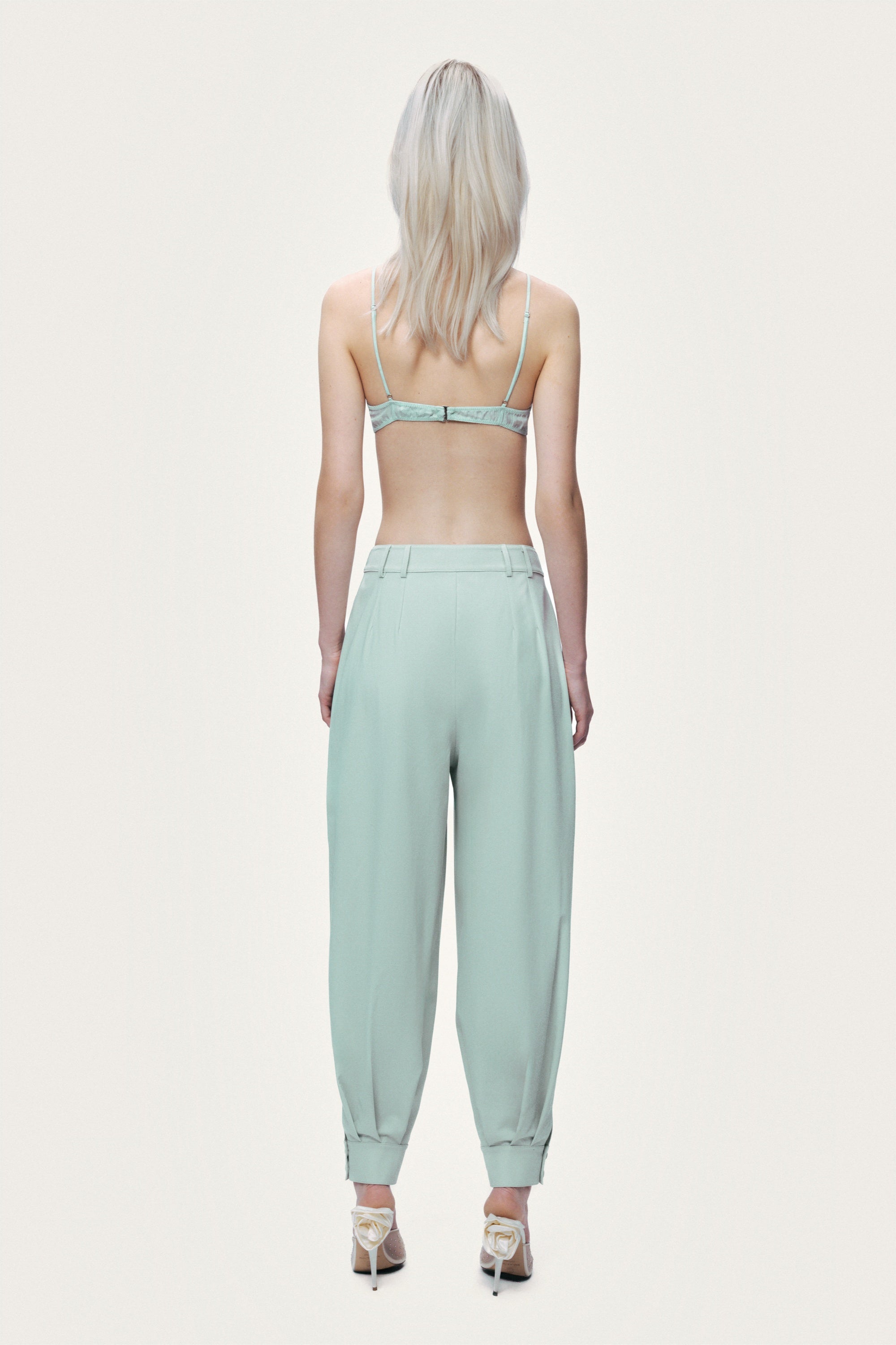 Draped High-Waist Harem Trouser
