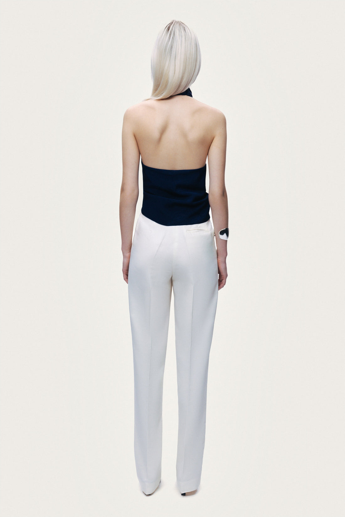 Neck-Tie Accessory Detail Backless Bustier