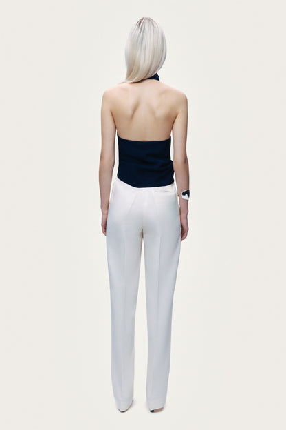 Neck-Tie Accessory Detail Backless Bustier