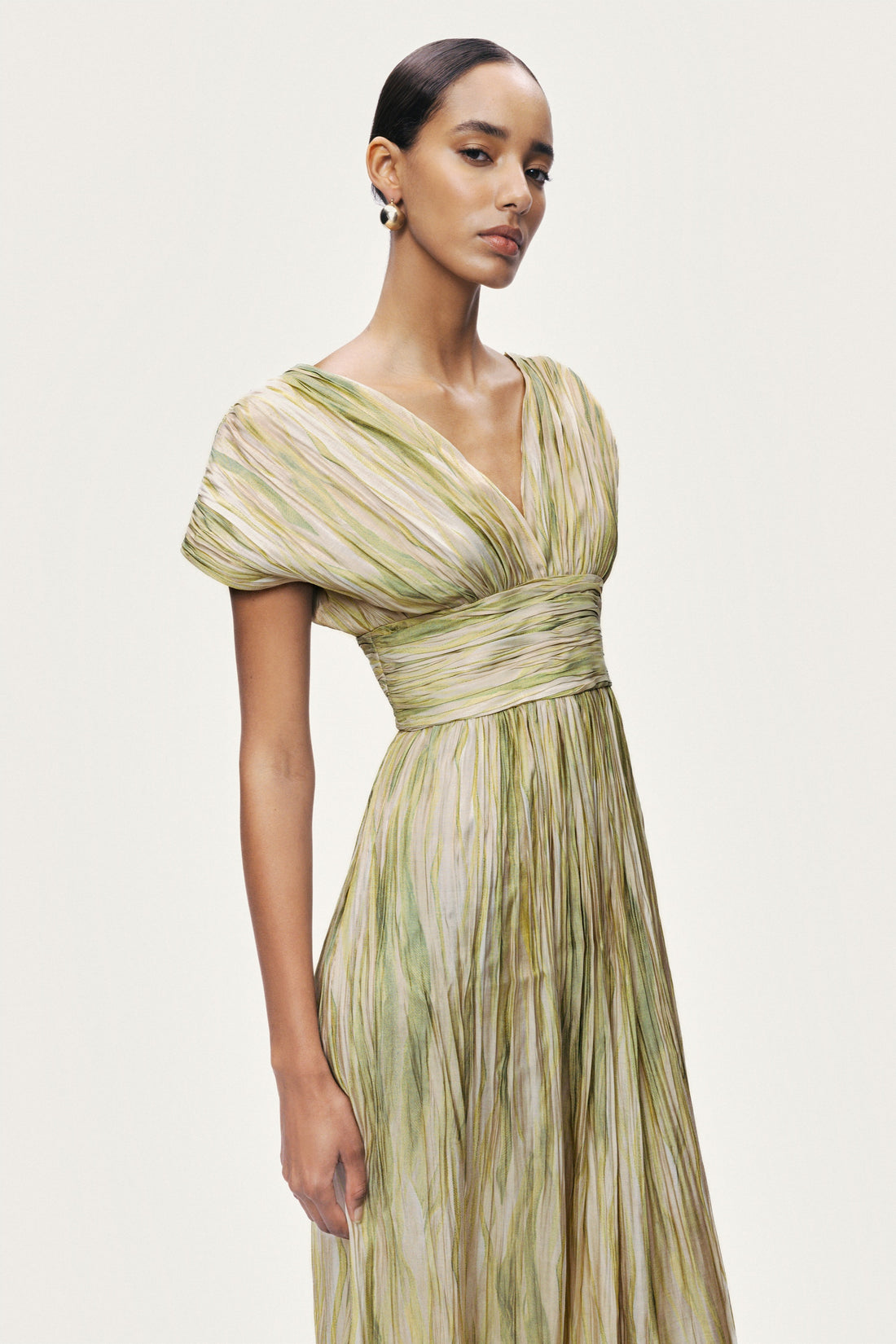 Printed Wrap Midi Dress
