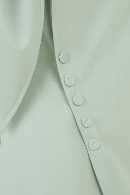 Detailed Shoulder Tie Blouse