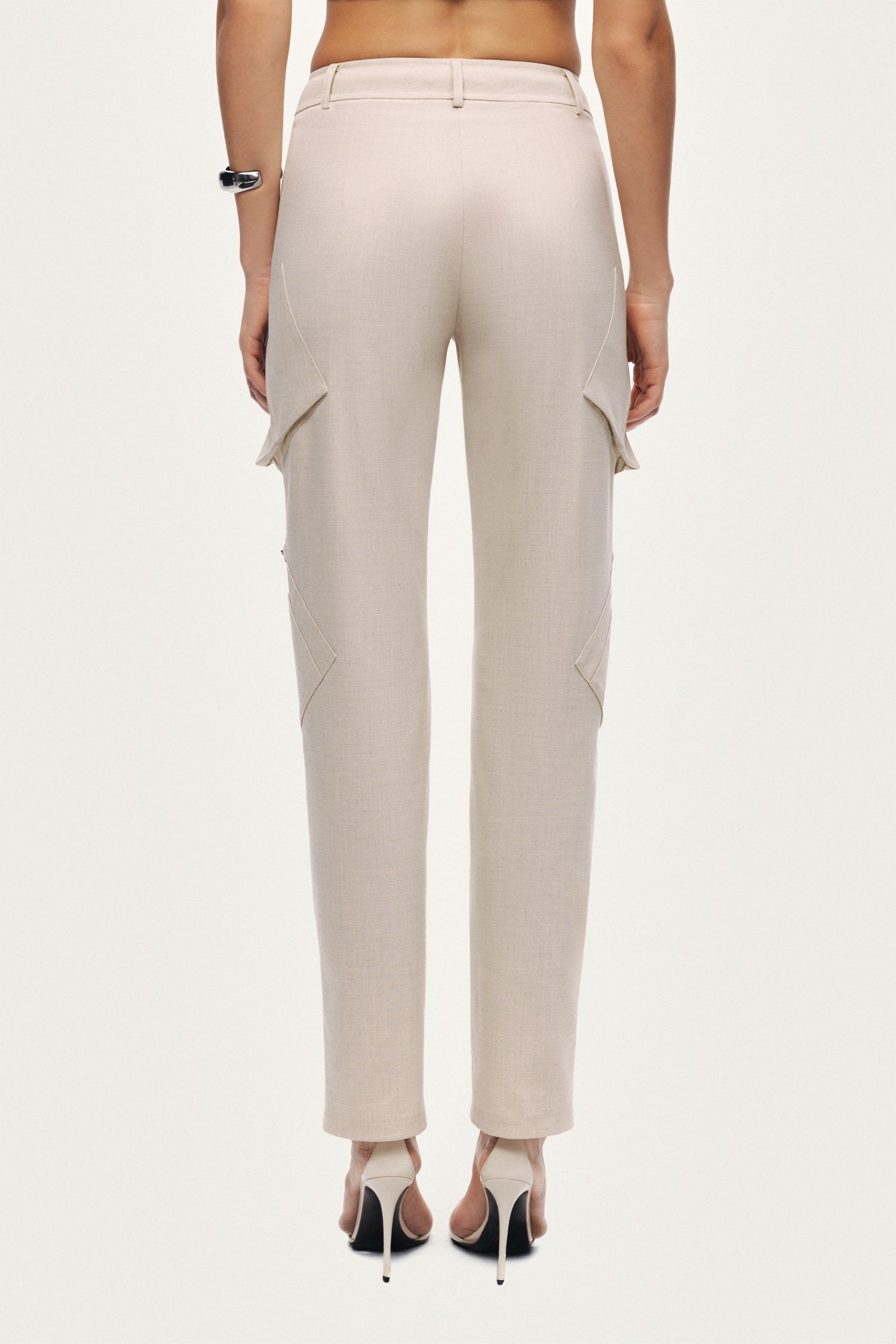 Pocket Detail High-Waist Trouser