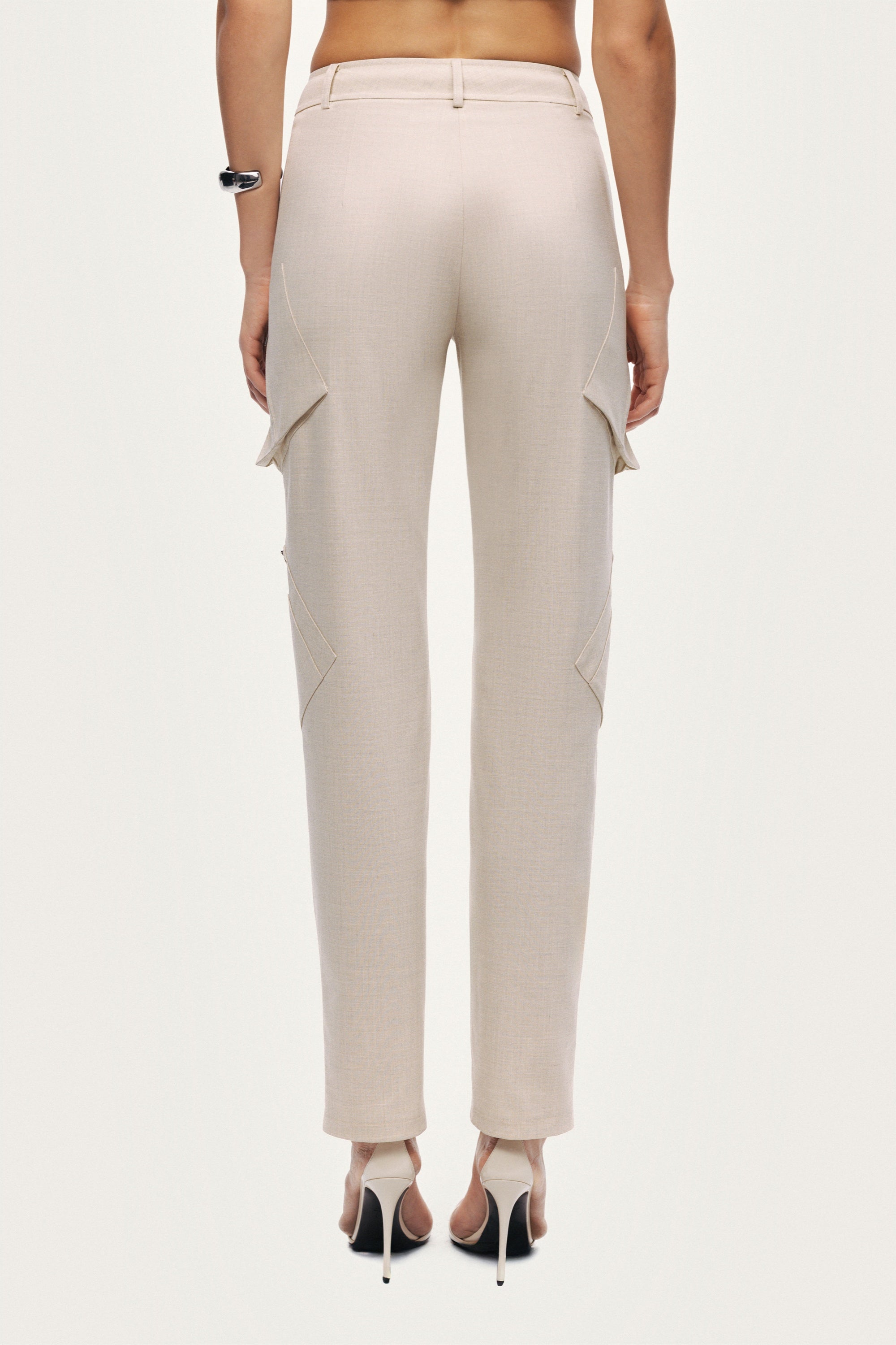 Pocket Detail High-Waist Trouser