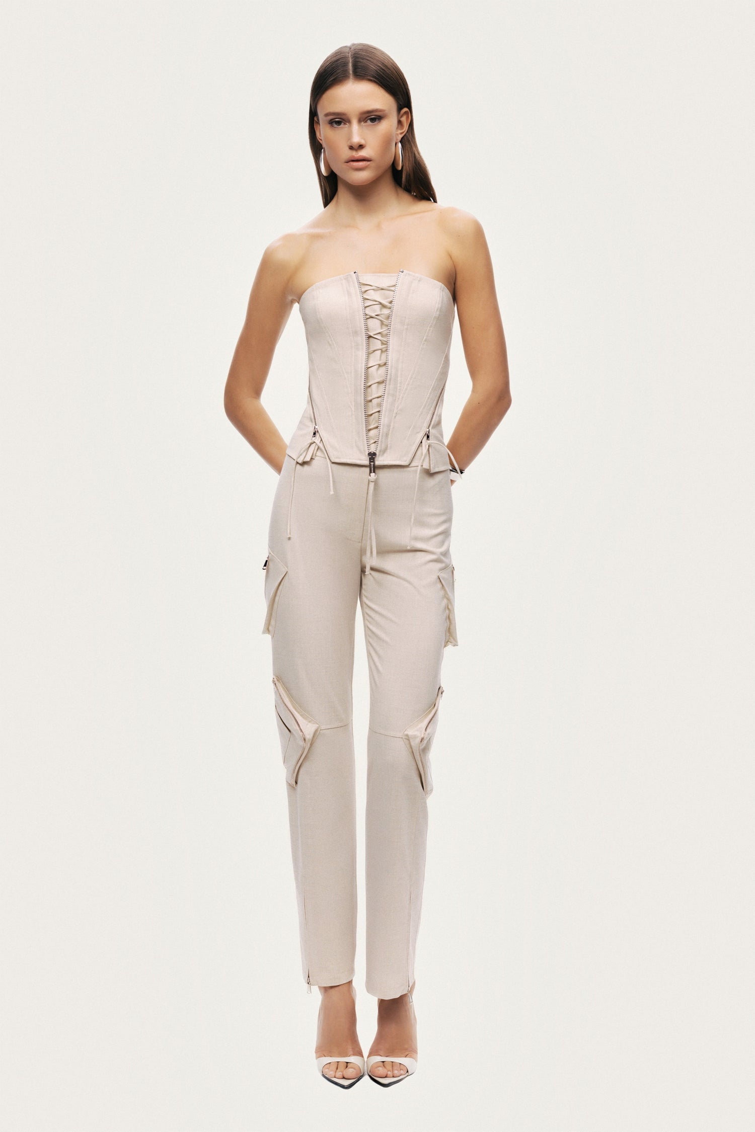 Pocket Detail High-Waist Trouser