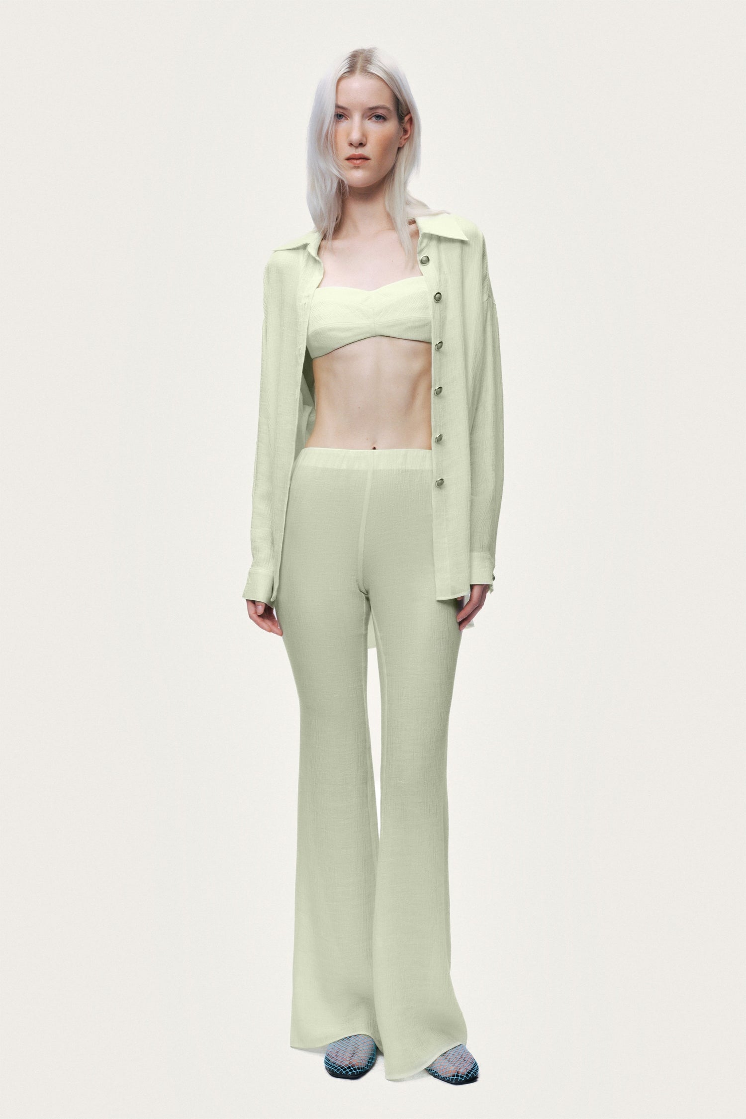 High-Waist Flare Trousers
