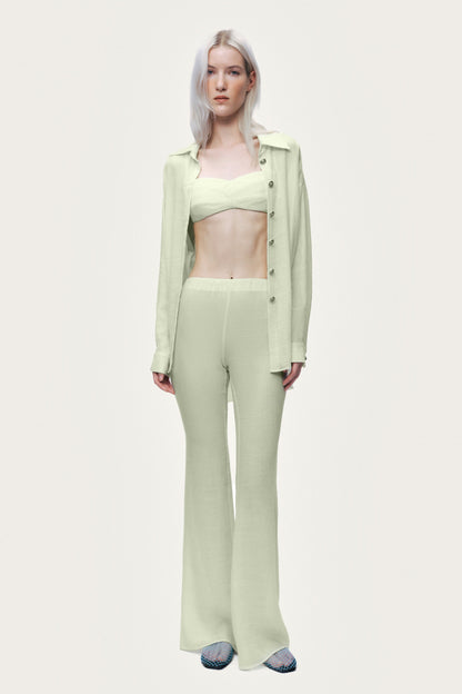 High-Waist Flare Trousers