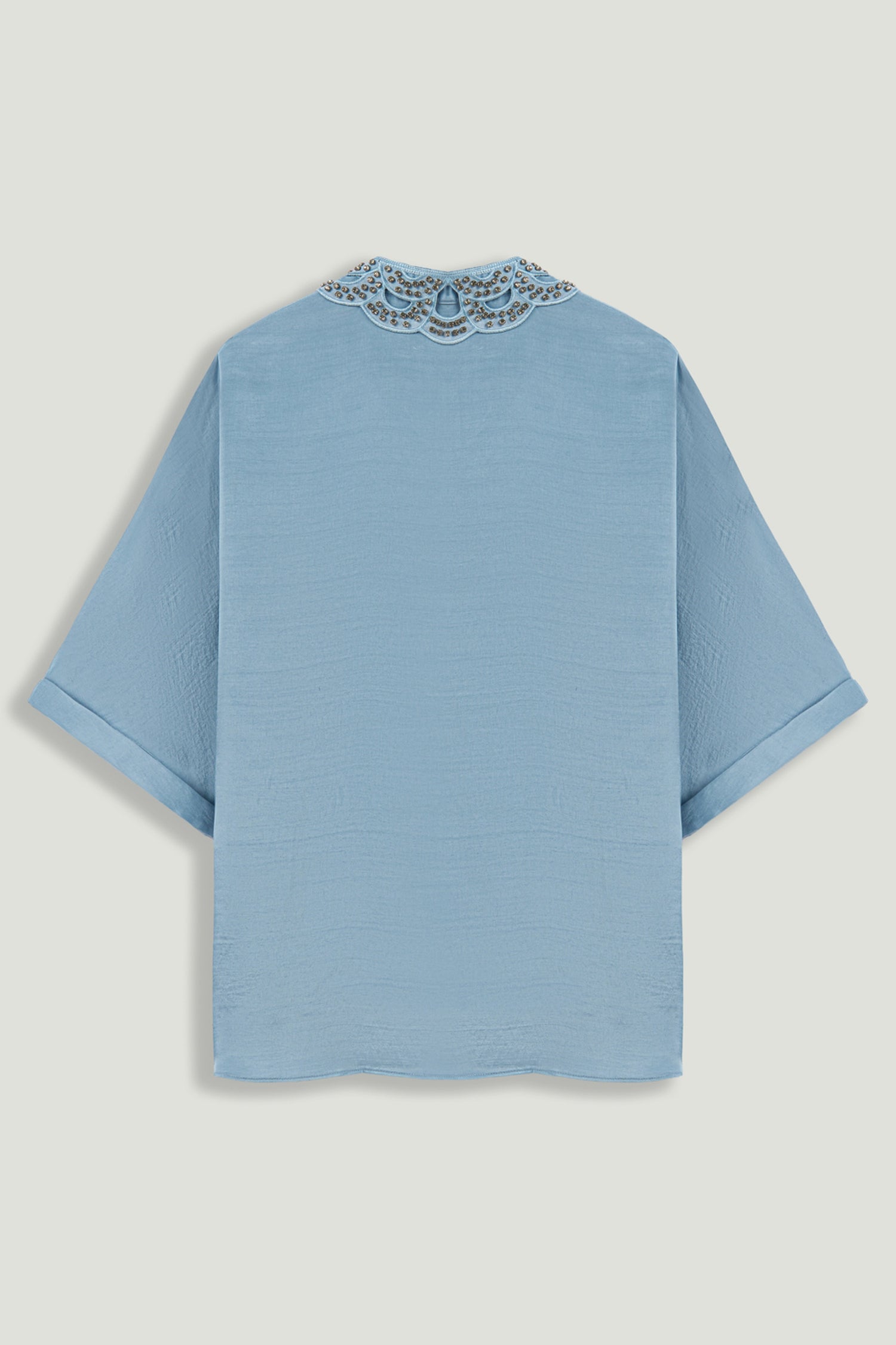 Stone Accessory Collar Detail Shirt