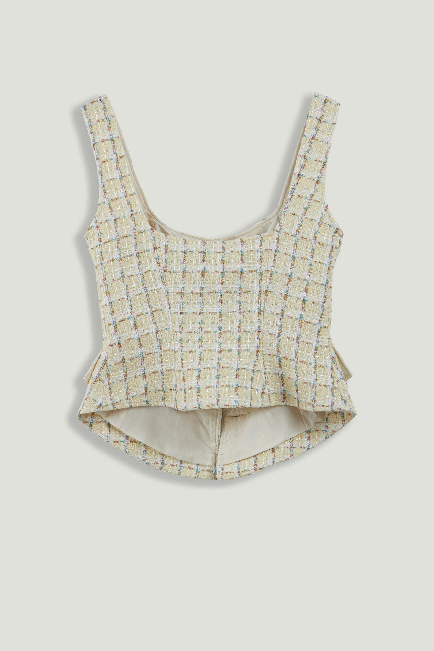 Button Accessory Tweed Bustier