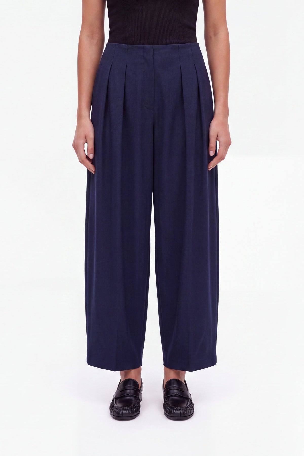Double Pleat Belted Trousers