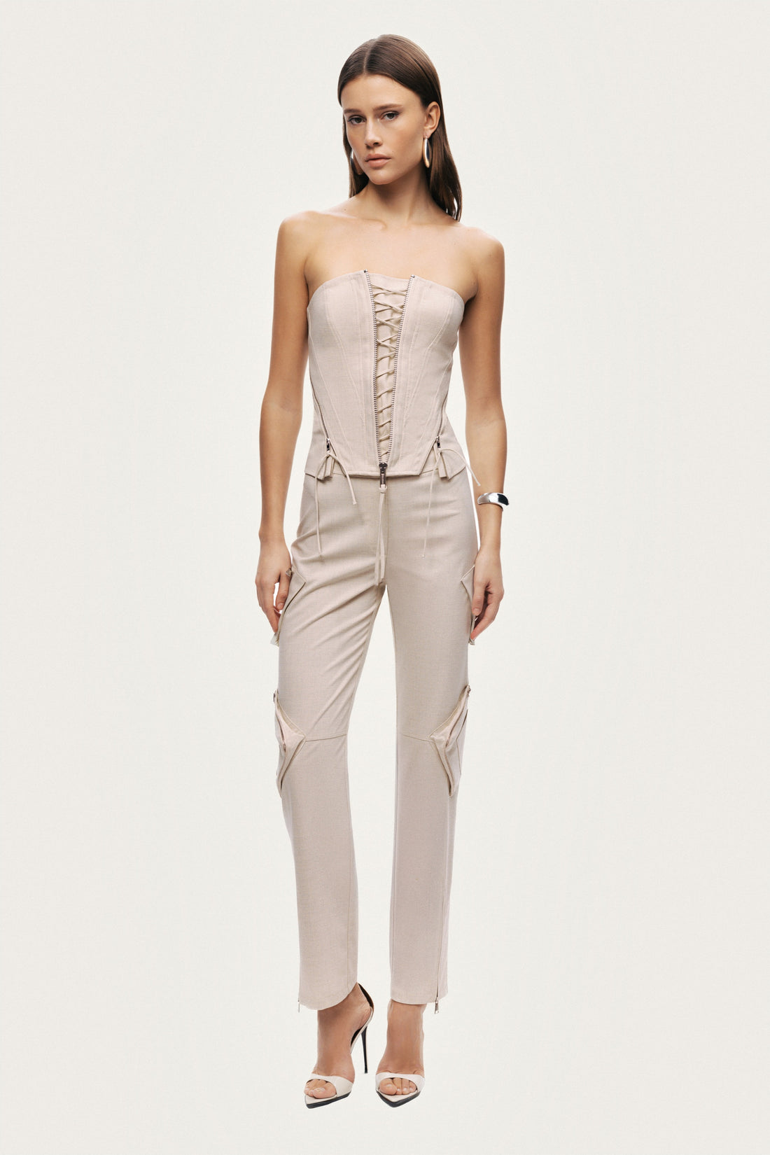 Pocket Detail High-Waist Trouser