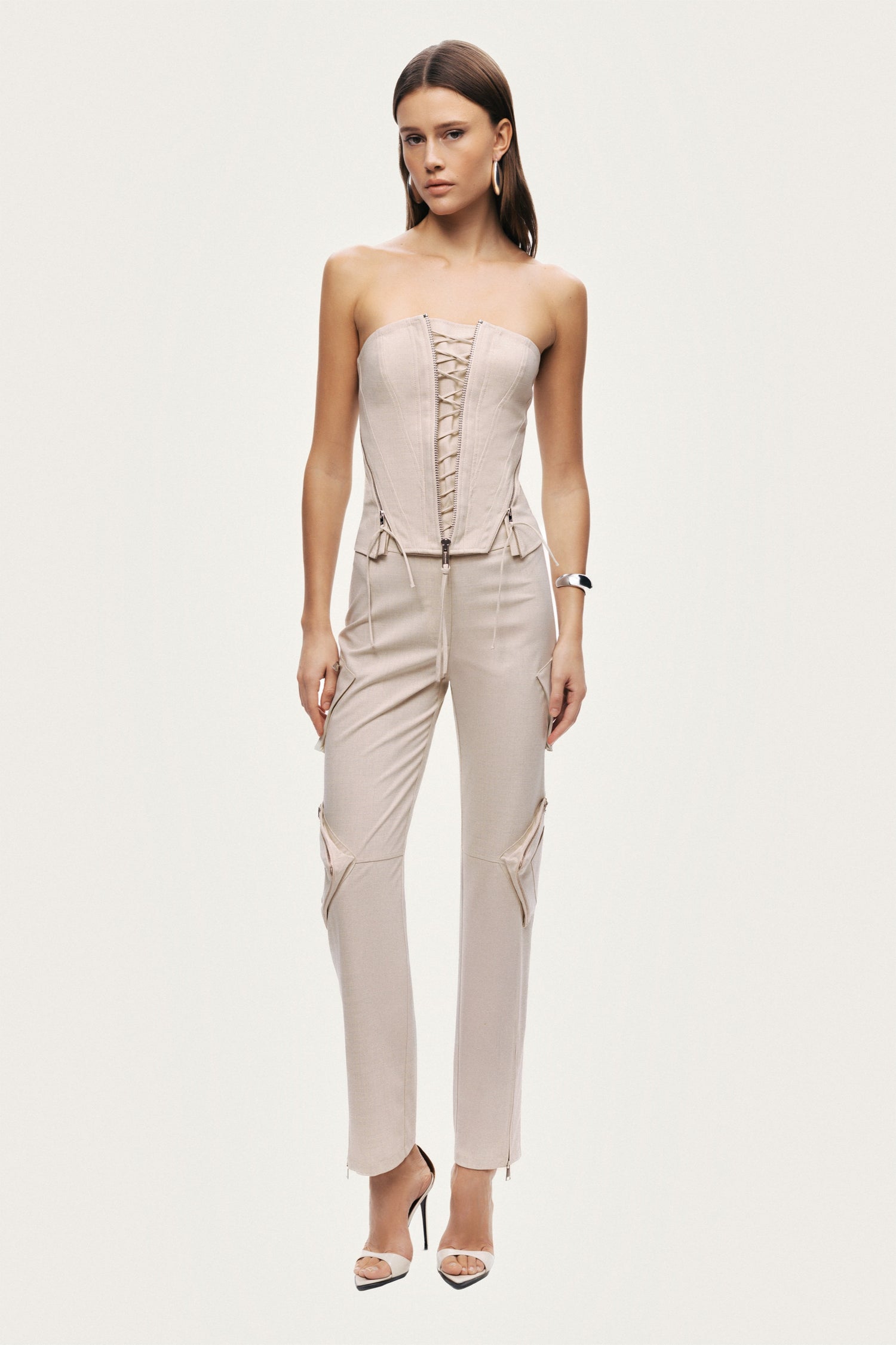 Pocket Detail High-Waist Trouser