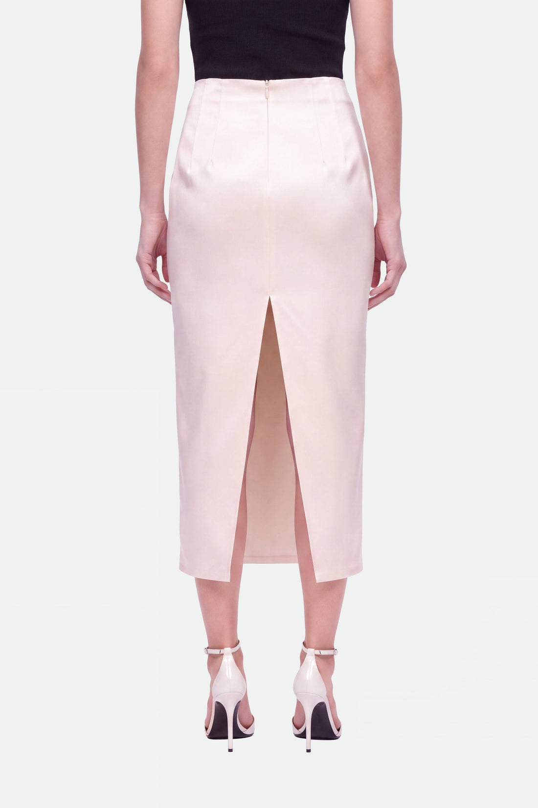 Pleat-Detail Pencil Skirt