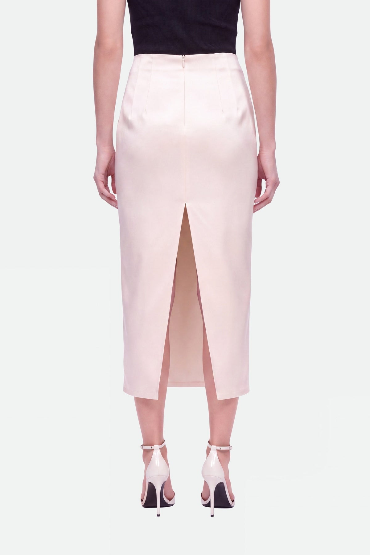 Pleat-Detail Pencil Skirt