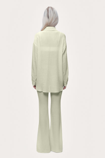 High-Waist Flare Trousers