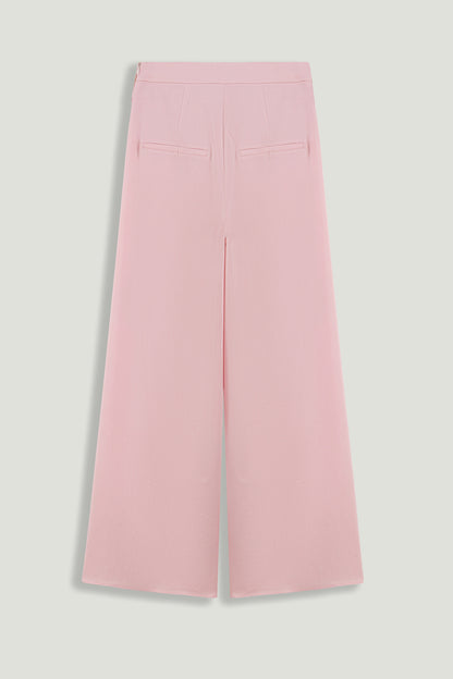 Pleated Detail Wide-Leg Trousers