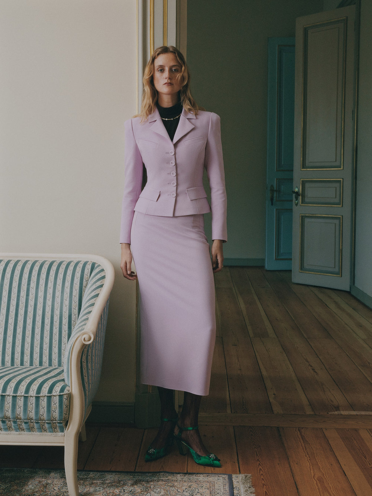 Tailored Midi Pencil Skirt