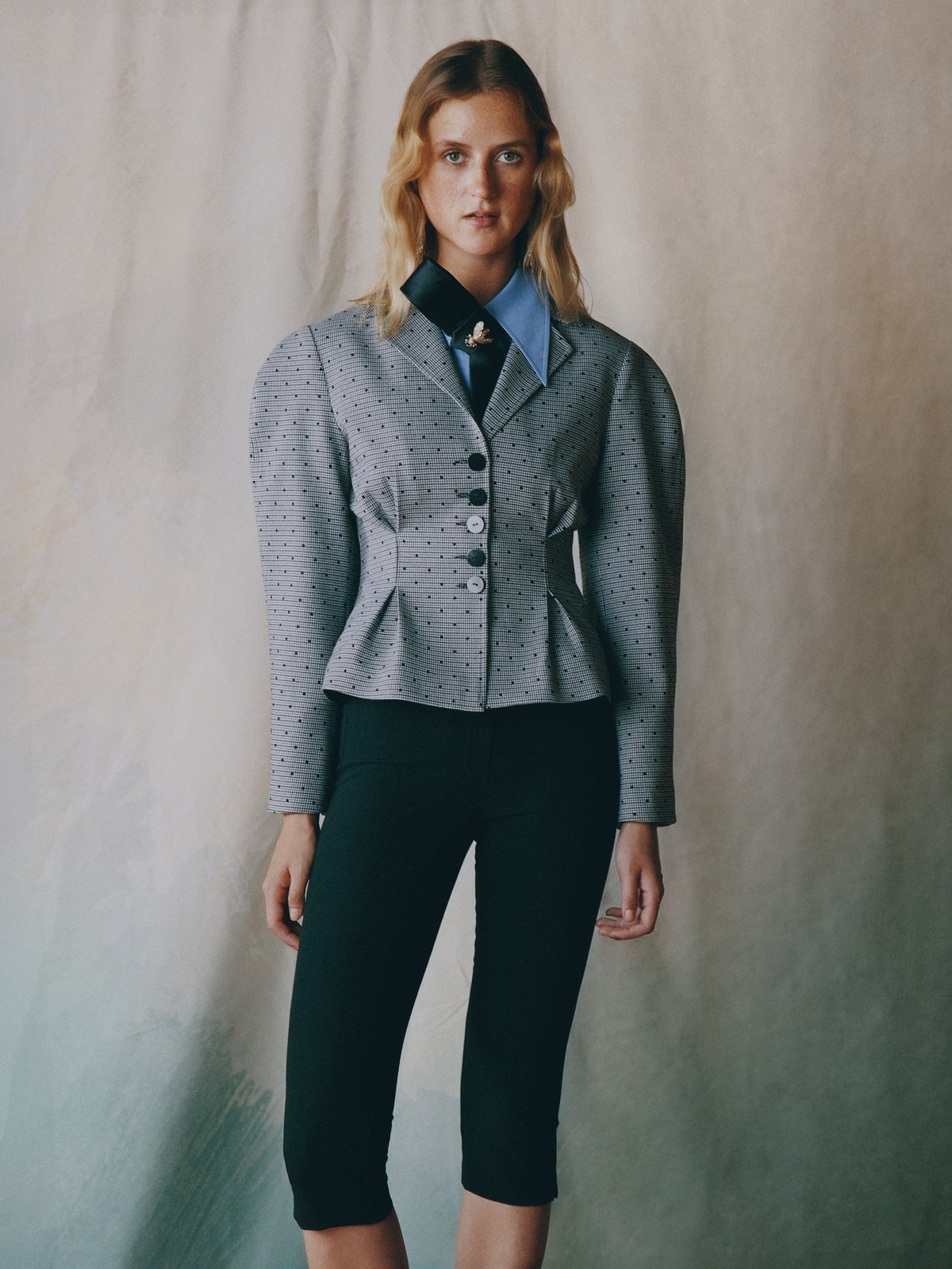 Dot Houndstooth Tailored Jacket