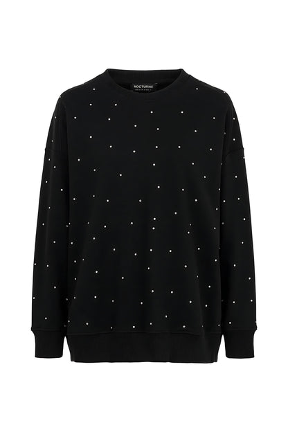 Oversized Stone Embellished Sweatshirt