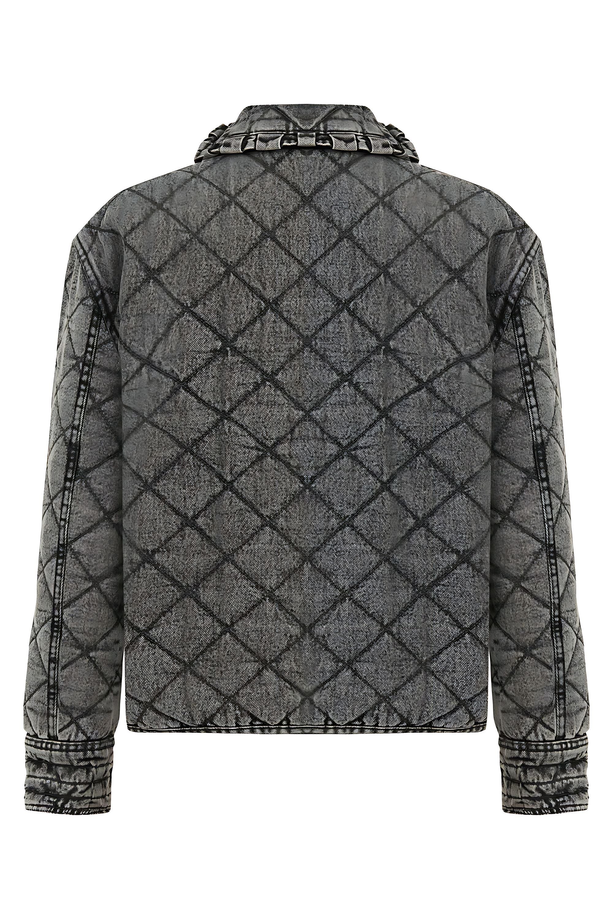 Quilted Stone Embellished Jean Jacket